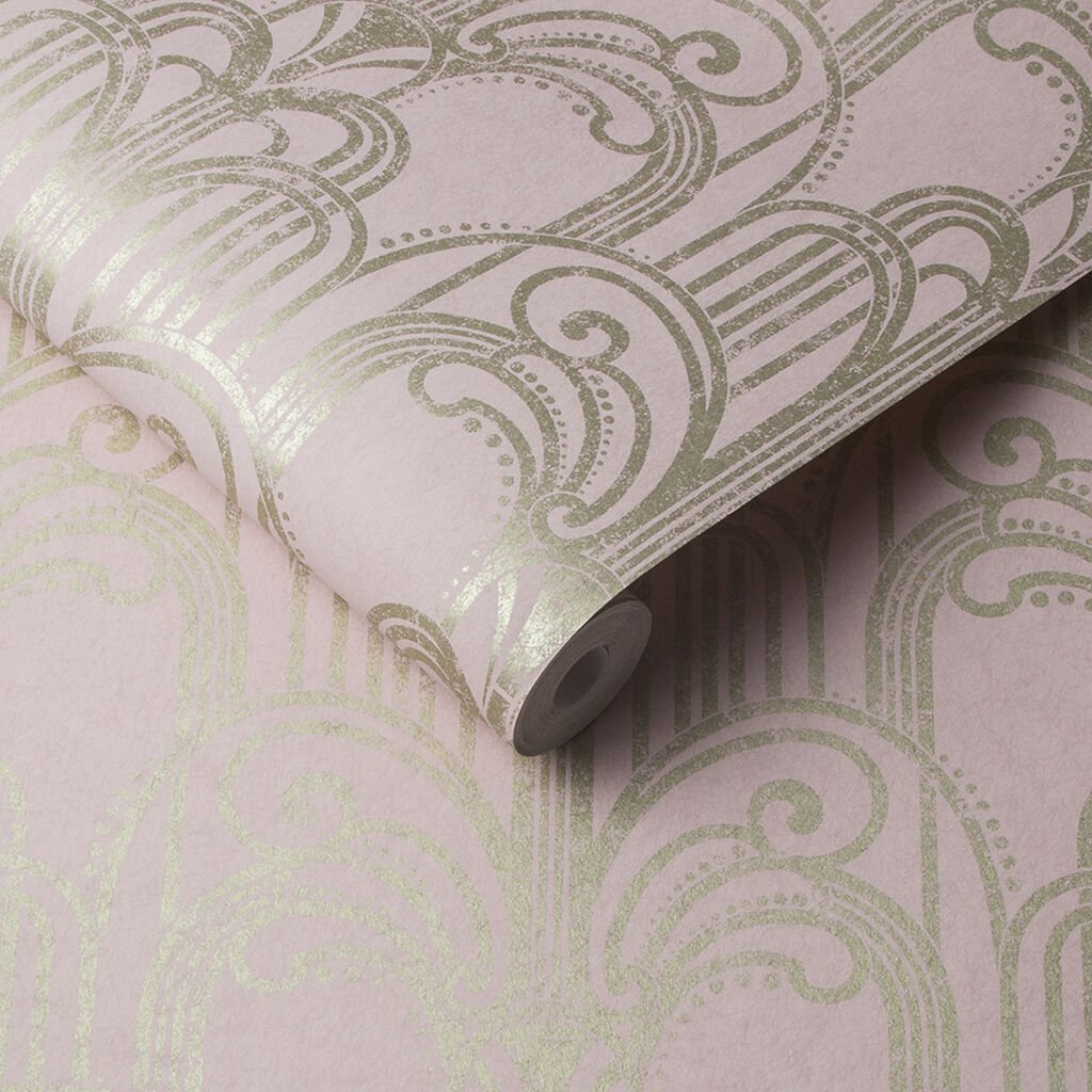 Art Deco Wallpaper - Blush - Graham & Brown - 105919 - Premier Wallcovering