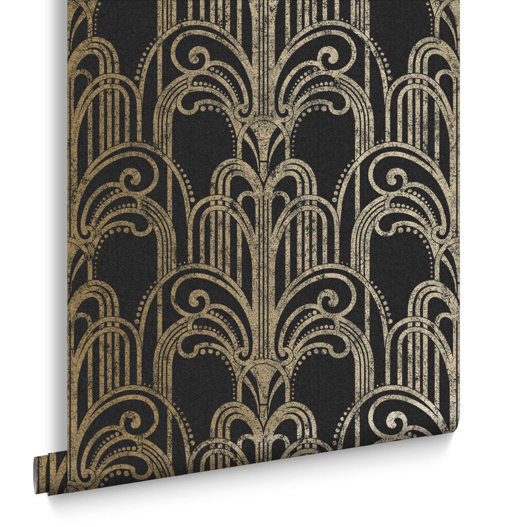 Art Deco Wallpaper - Black & Gold - Graham & Brown - 104299 - Premier Wallcovering