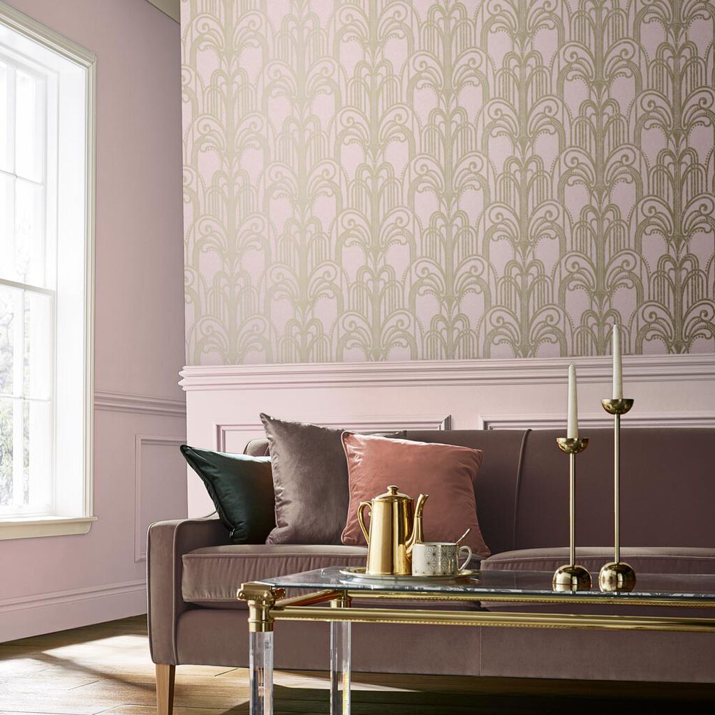 Art Deco Wallpaper - Blush - Graham & Brown - 105919 - Premier Wallcovering