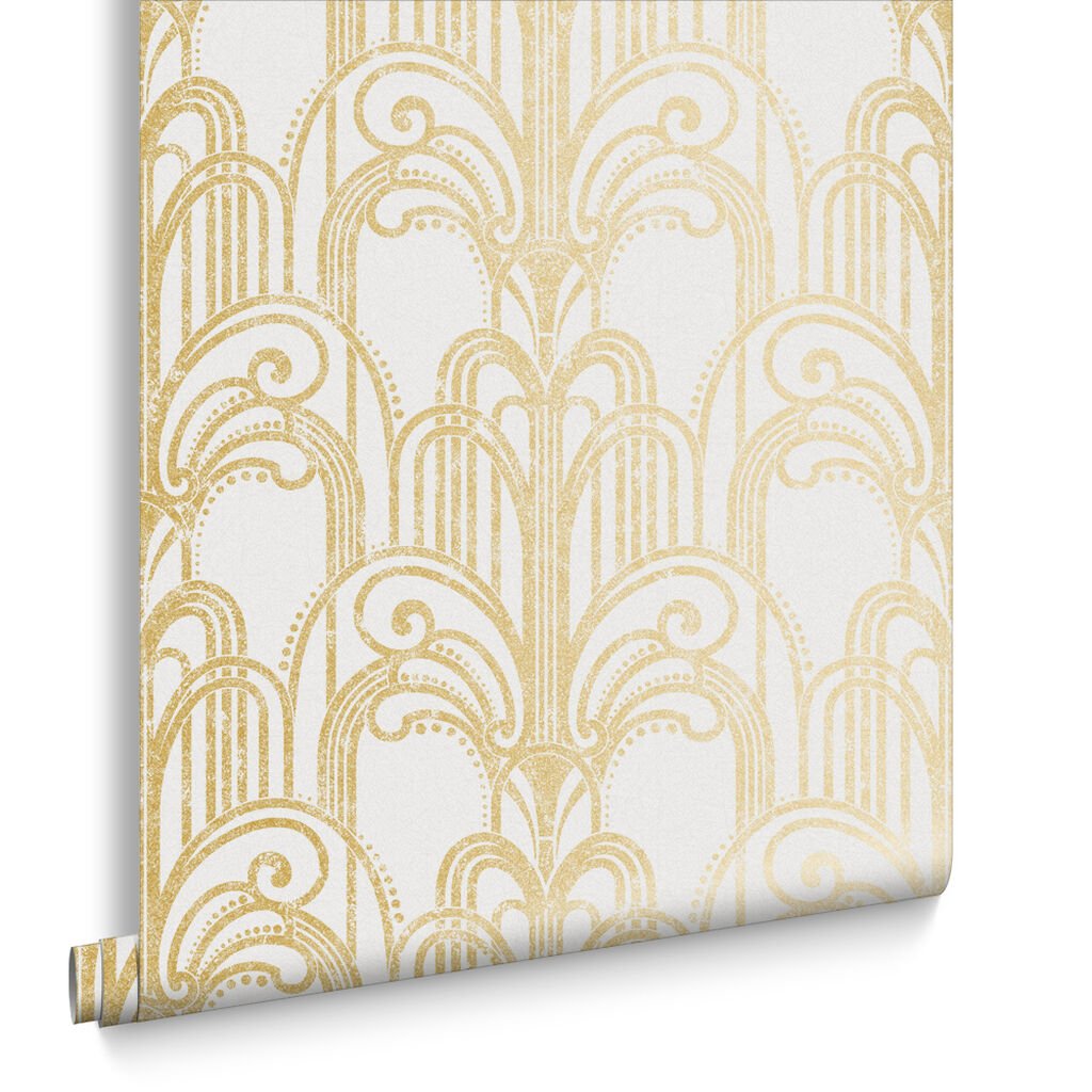 Art Deco Wallpaper - Gold & Pearl - Graham & Brown - 104296 - Premier Wallcovering
