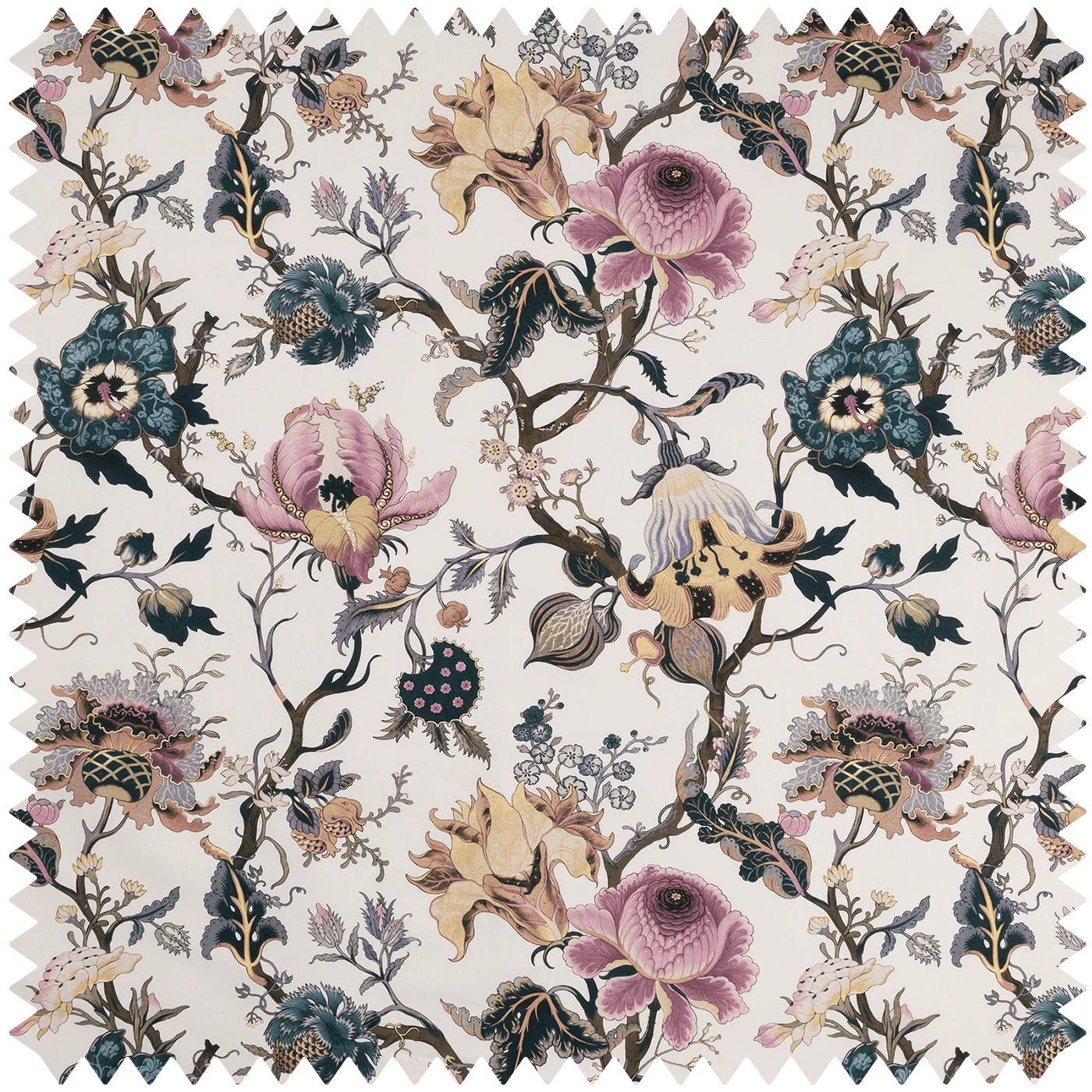 Artemis Cotton Fabric - Off-White - House of Hackney - 1-FA-ART-CL-WHT-XXX-XXX - Premier Wallcovering