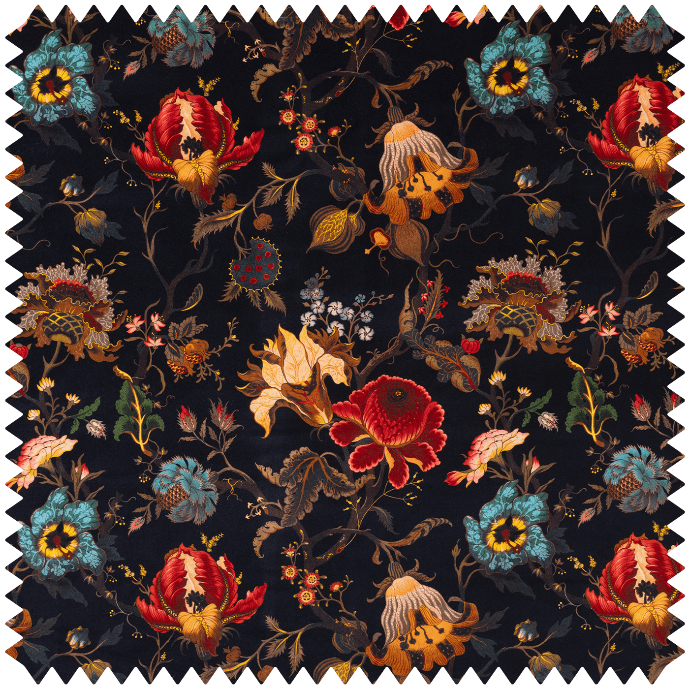 Artemis Organic Velvet Fabric - Black - House of Hackney - 1-FA-ART-OV-BLK-XXX-XXX - Premier Wallcovering