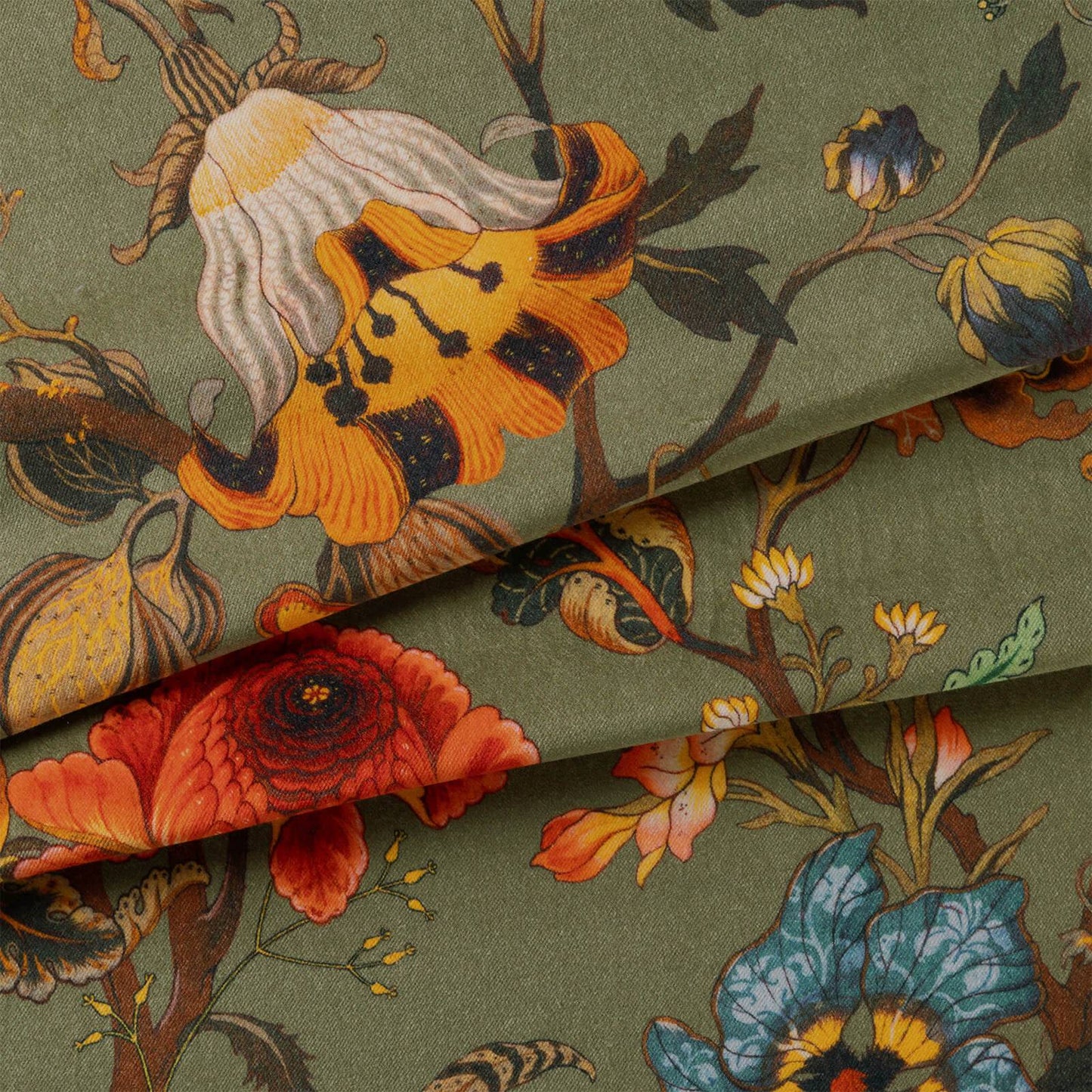 Artemis Organic Velvet Fabric - Moss - House of Hackney - 1-FA-ART-OV-MOS-XXX-XXX - Premier Wallcovering