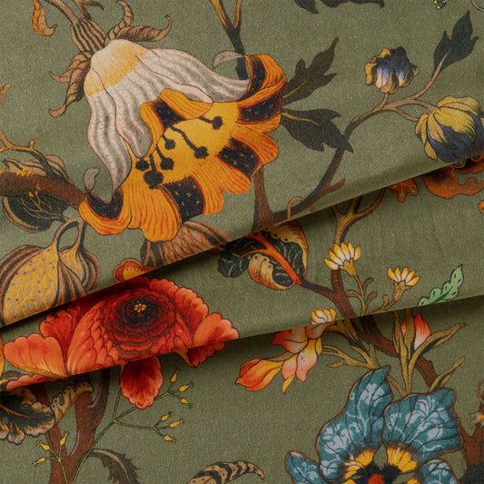 Artemis Organic Velvet Fabric - Moss - House of Hackney - 1-FA-ART-OV-MOS-XXX-XXX - Premier Wallcovering