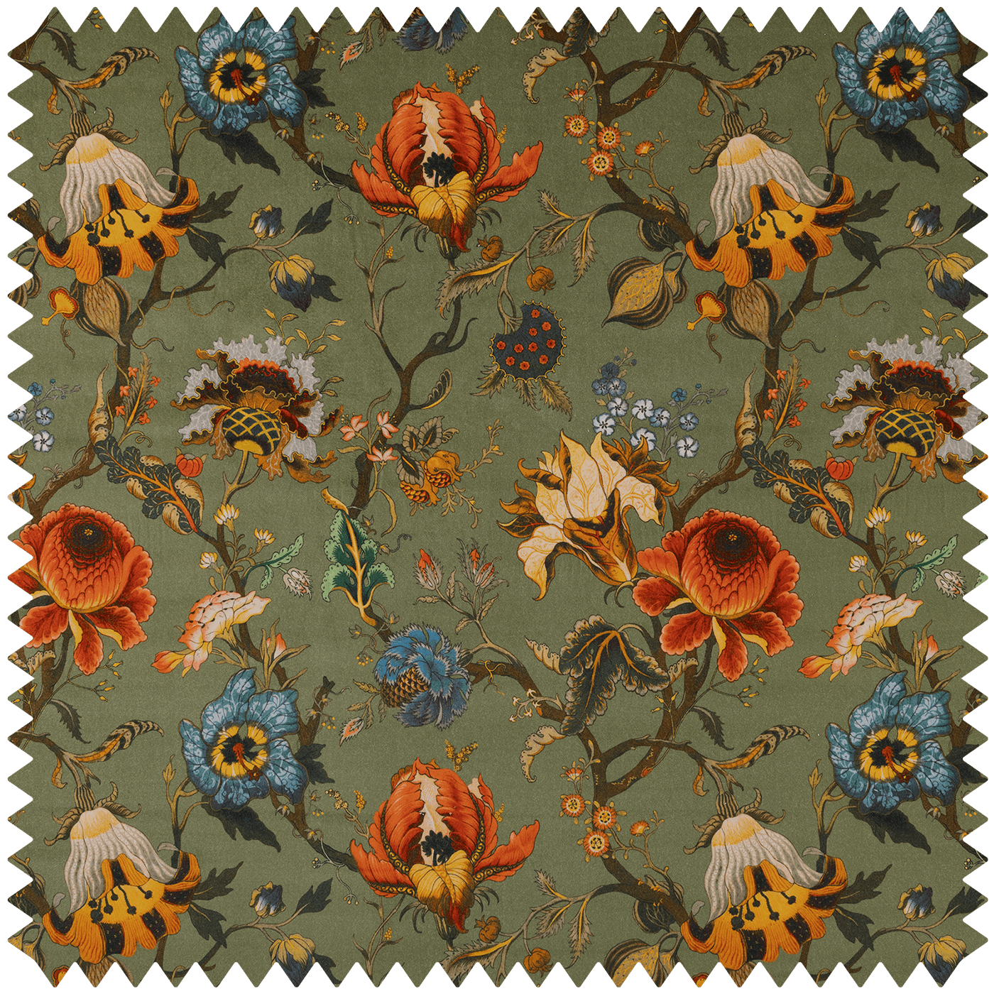 Artemis Organic Velvet Fabric - Moss - House of Hackney - 1-FA-ART-OV-MOS-XXX-XXX - Premier Wallcovering