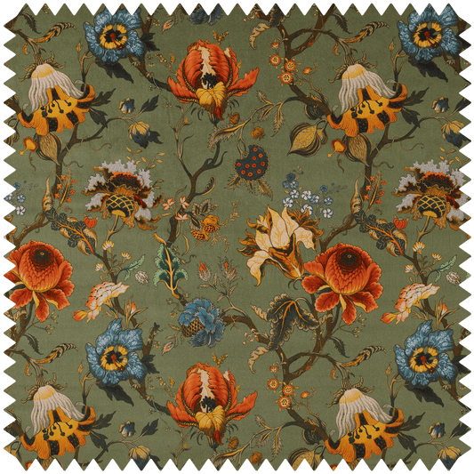 Artemis Organic Velvet Fabric - Moss - House of Hackney - 1-FA-ART-OV-MOS-XXX-XXX - Premier Wallcovering