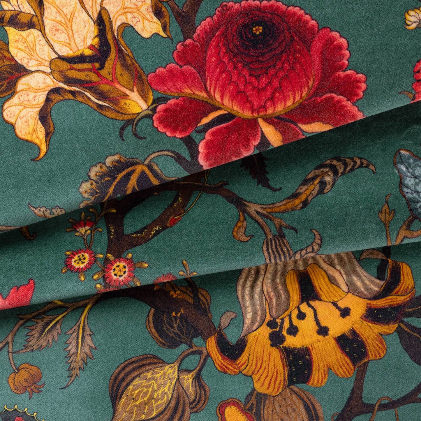 Artemis Organic Velvet Fabric - Petrol - House of Hackney - 1-FA-ART-OV-PET-XXX-XXX - Premier Wallcovering