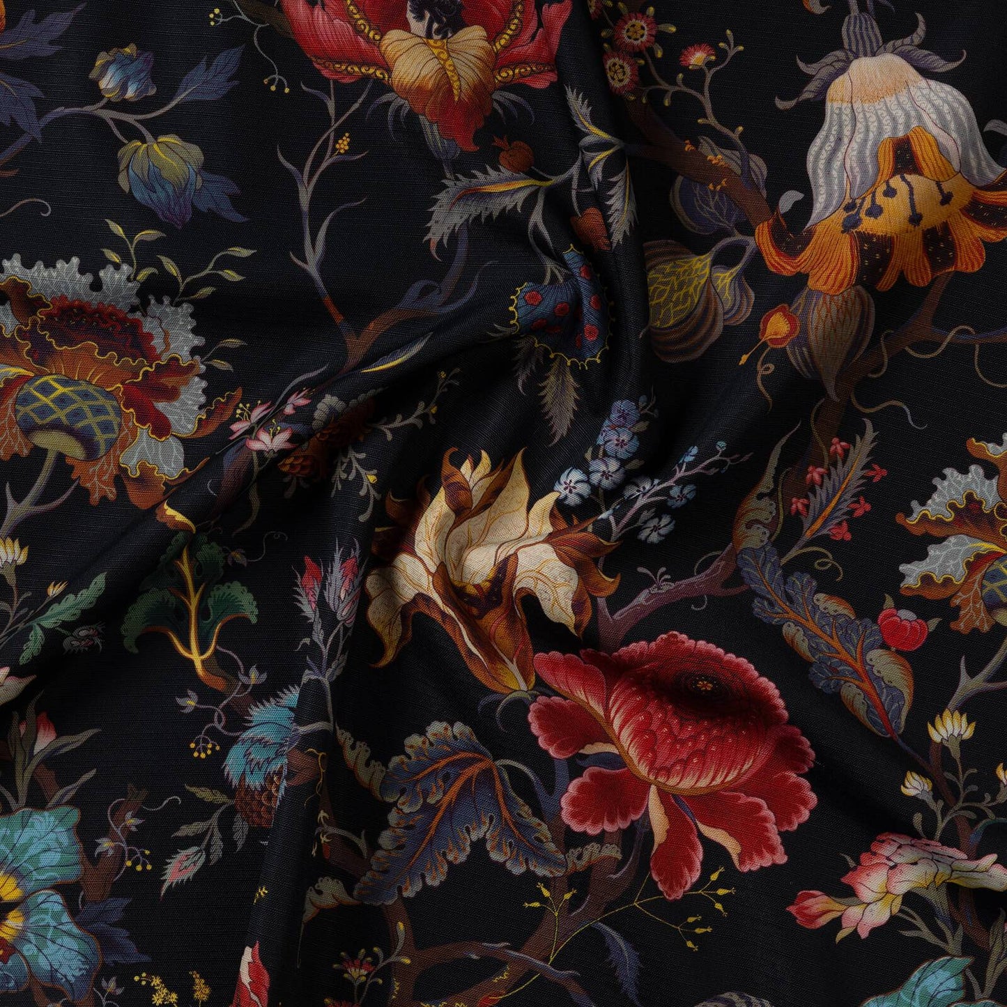 Artemis Recycled Performance Fabric - Black - House of Hackney - 1-FA-ART-RP-BLK-XXX-XXX - Premier Wallcovering