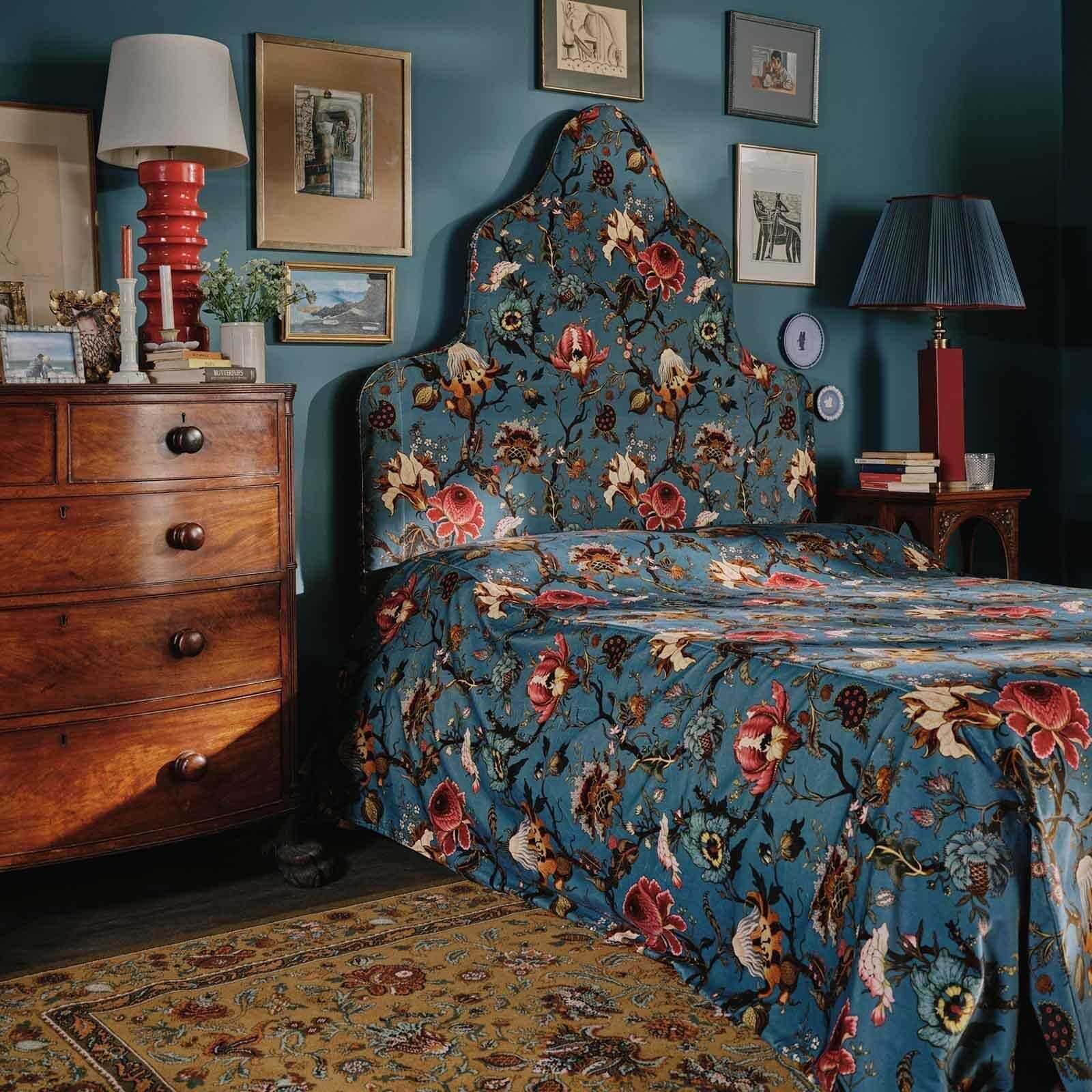 Artemis Velvet Fabric  -  Azure - House of Hackney - 1-FA-ART-VE-AZU-XXX-XXX - Premier Wallcovering