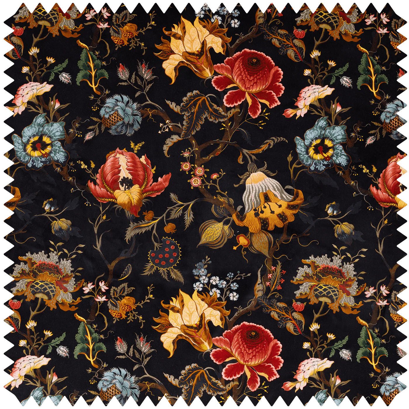Artemis Velvet Fabric  -  Black - House of Hackney - 1-FA-ART-VE-BLK-XXX-XXX - Premier Wallcovering