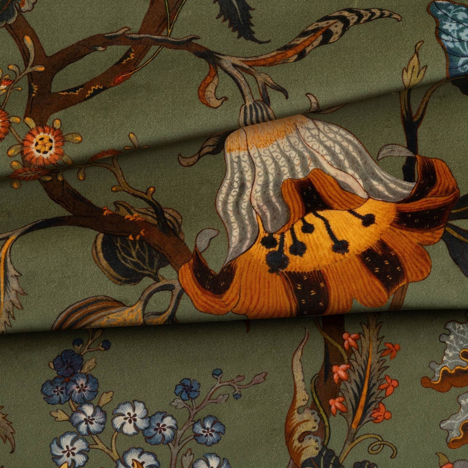 Artemis Velvet Fabric  -  Moss - House of Hackney - 1-FA-ART-VE-MOS-XXX-XXX - Premier Wallcovering