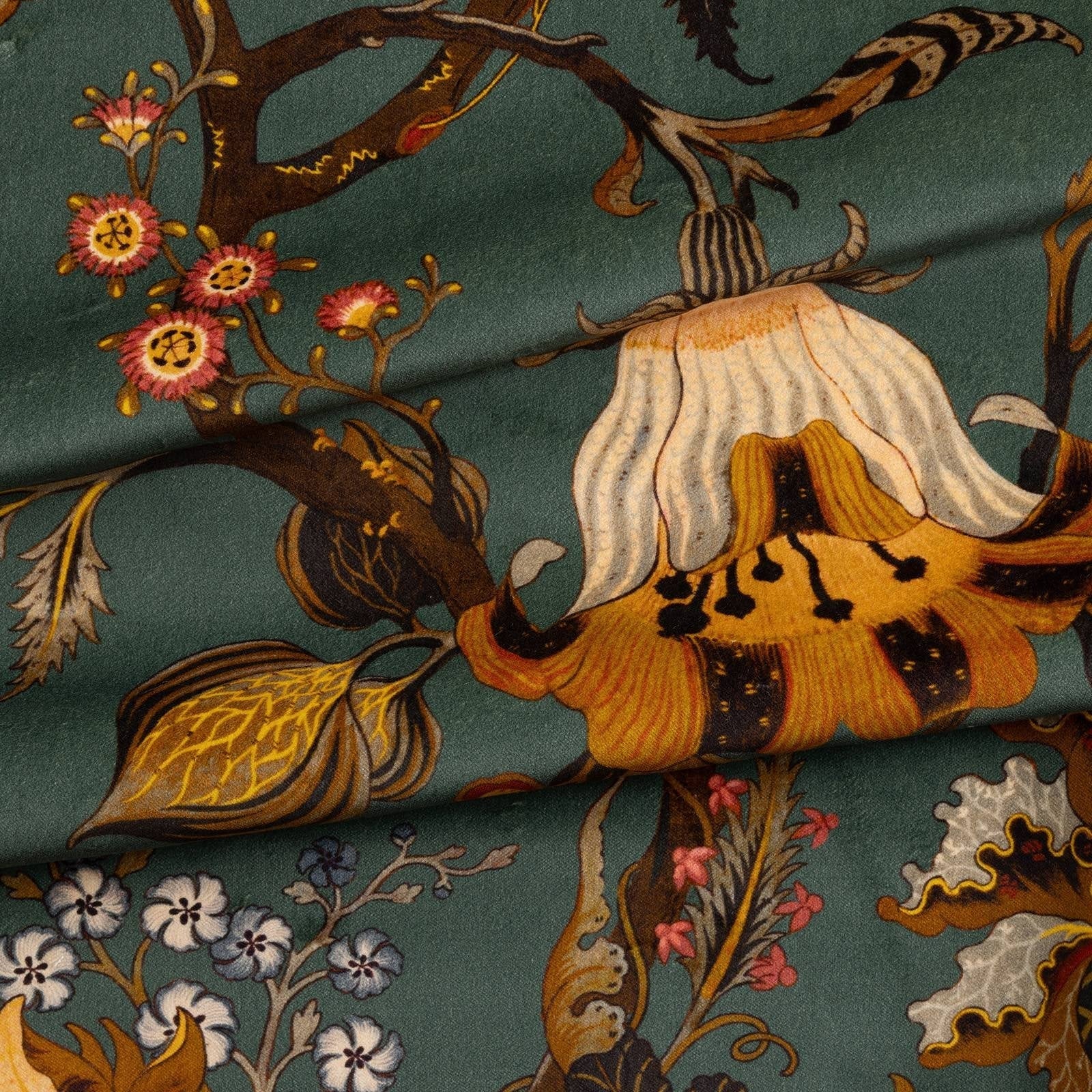 Artemis Velvet Fabric  -  Petrol - House of Hackney - 1-FA-ART-VE-PET-XXX-XXX - Premier Wallcovering