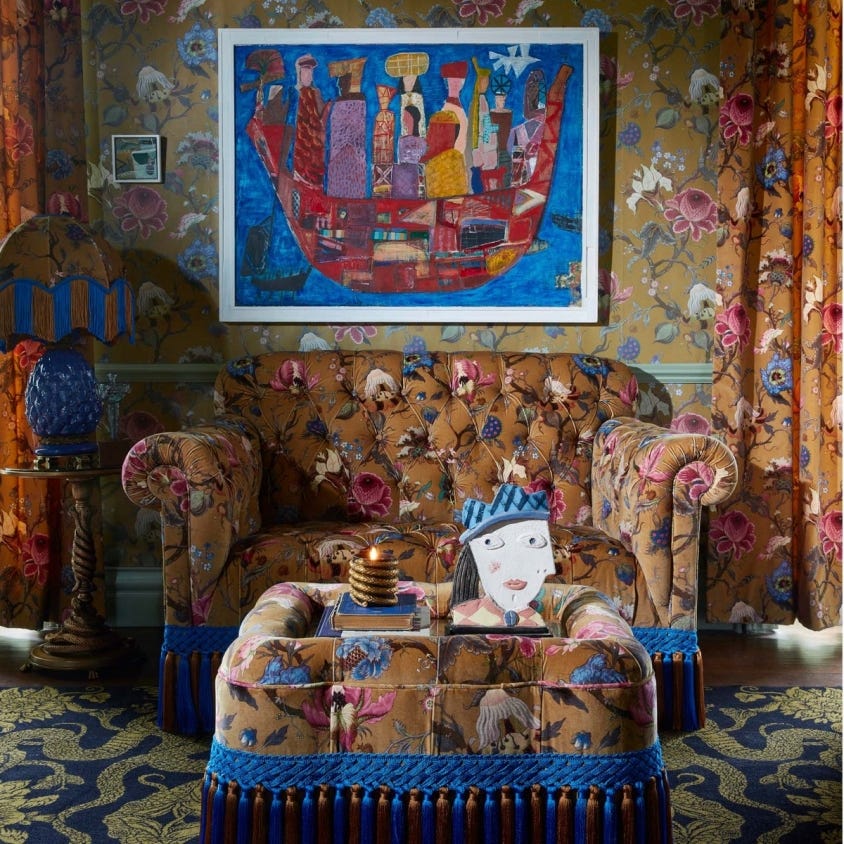 Artemis Velvet Fabric  - Bronze - House of Hackney - 1-FA-ART-VE-BRZ-XXX-XXX - Premier Wallcovering