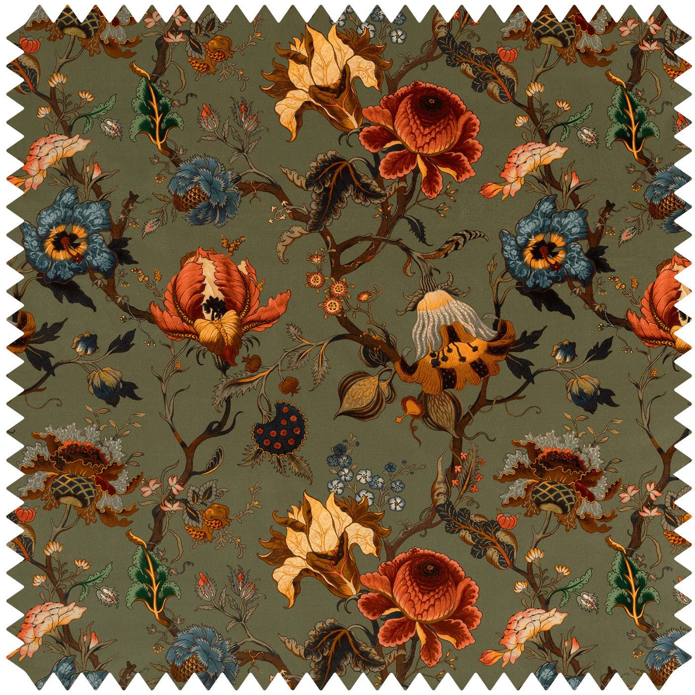 Artemis Velvet Fabric  -  Moss - House of Hackney - 1-FA-ART-VE-MOS-XXX-XXX - Premier Wallcovering
