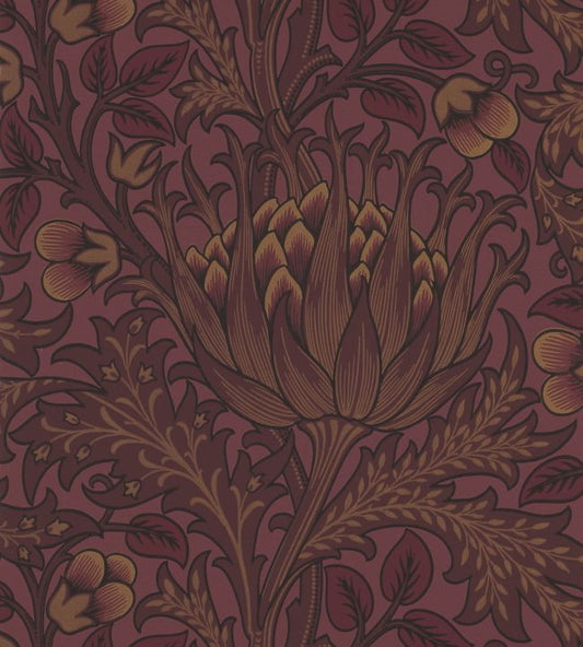 Artichoke Wallpaper - Wine - 210355 - Morris & Co - Premier Wallcovering