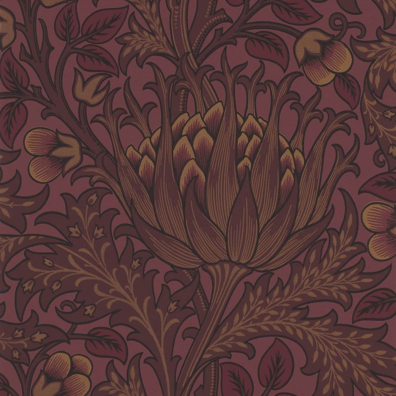 Artichoke Wallpaper - Wine - 210355 - Morris & Co - Premier Wallcovering
