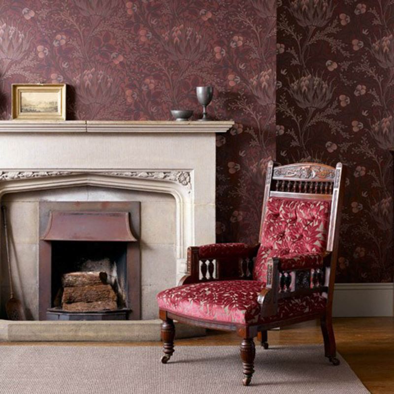 Artichoke Wallpaper - Wine - 210355 - Morris & Co - Premier Wallcovering