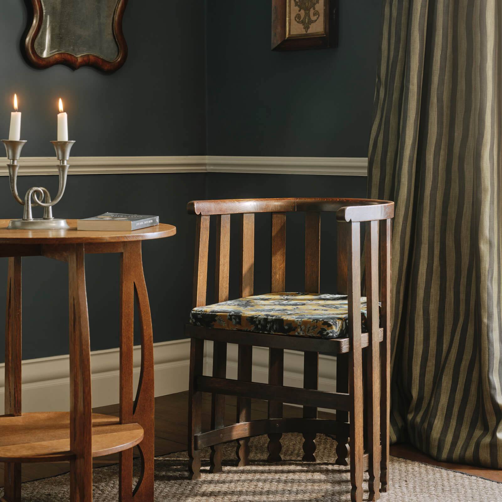 Artist's Stripe Cotton Linen Fabric - Laurustine & Galaxias - House of Hackney - 1-FA-ATS-CL-LAG-XXX-XXX - Premier Wallcovering