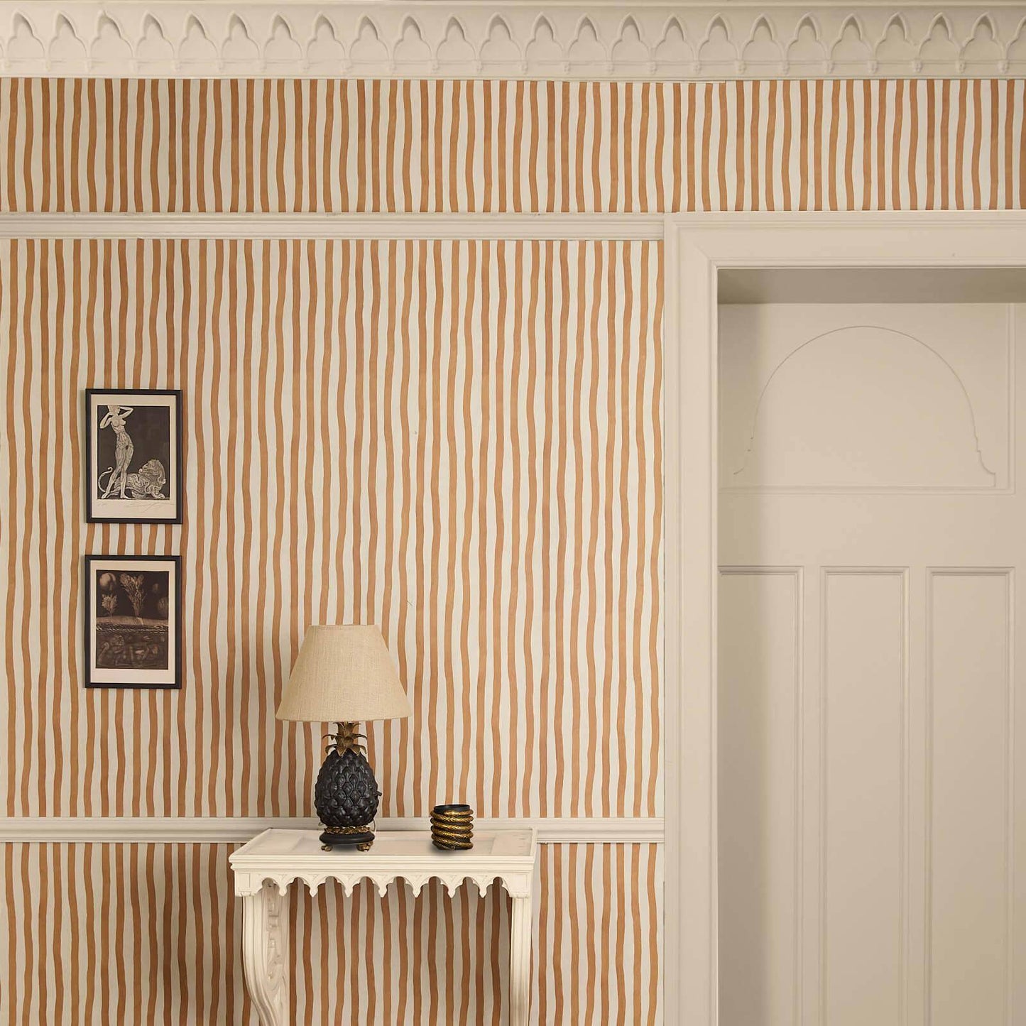 Artist's Stripe Wallpaper - Amber - House of Hackney - 1-WA-ATS-DI-AMB-XXX - Premier Wallcovering