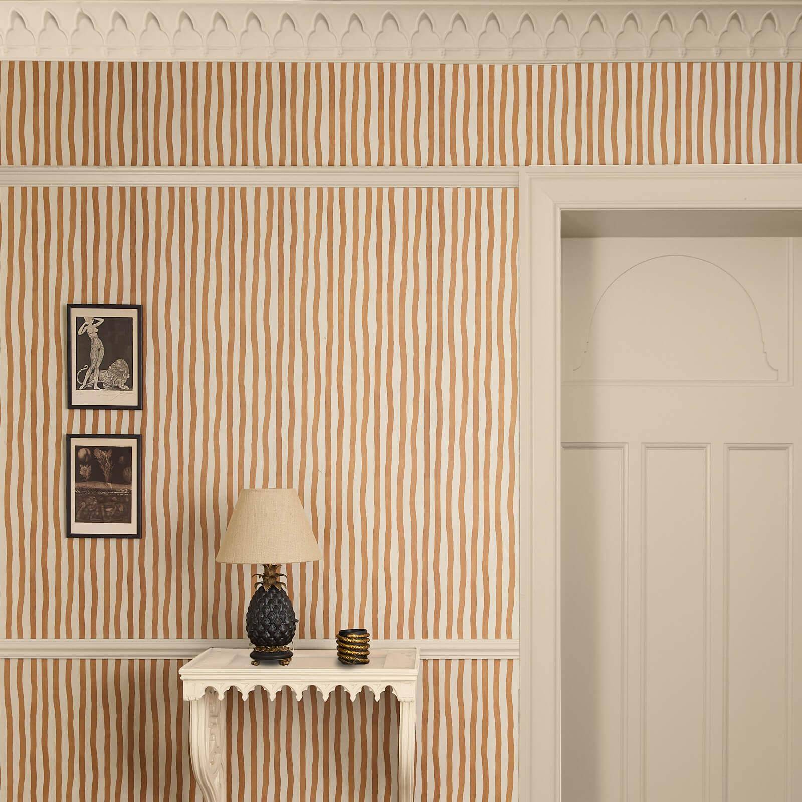 Artist's Stripe Wallpaper - Amber - House of Hackney - 1-WA-ATS-DI-AMB-XXX - Premier Wallcovering