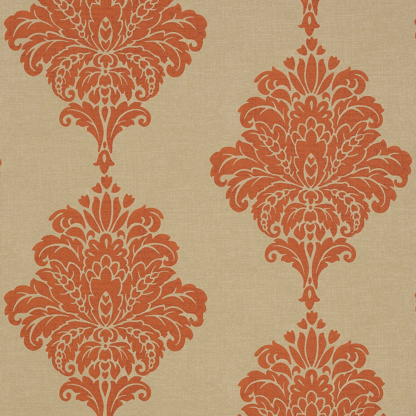 Arturo Damask Wallpaper - Orange - Thibaut - T13013 - Premier Wallcovering