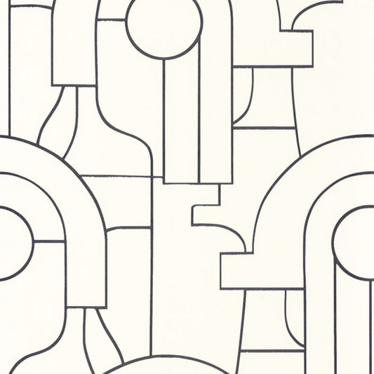 Arty Iconic Wallpaper - Noir Gravure - Casadeco - 88410528 - Premier Wallcovering