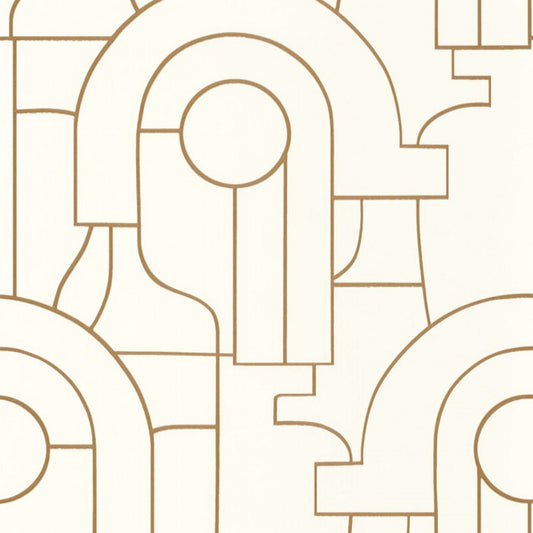 Arty Iconic Wallpaper - Camel - Casadeco - 88410313 - Premier Wallcovering