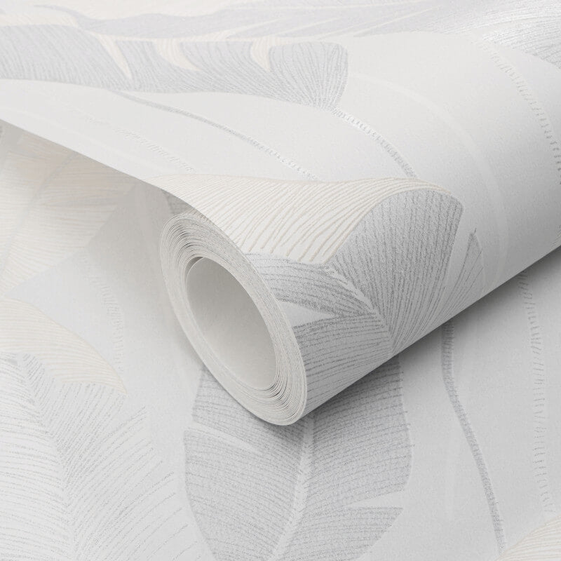 Arwen Delicate Feather Metallic Wallpaper - Grey - Erismann - 10344 - 31 - Premier Wallcovering
