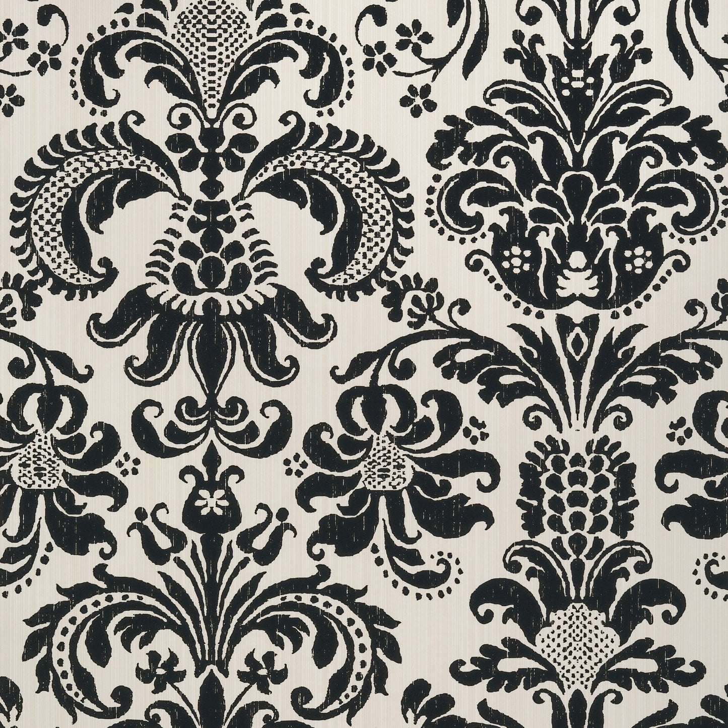 Ashley Wallpaper - Black on Cream - Thibaut - T89167 - Premier Wallcovering
