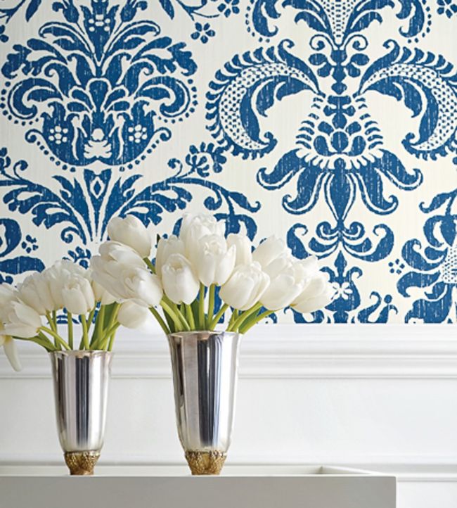 Ashley Wallpaper - Black on Cream - Thibaut - T89167 - Premier Wallcovering