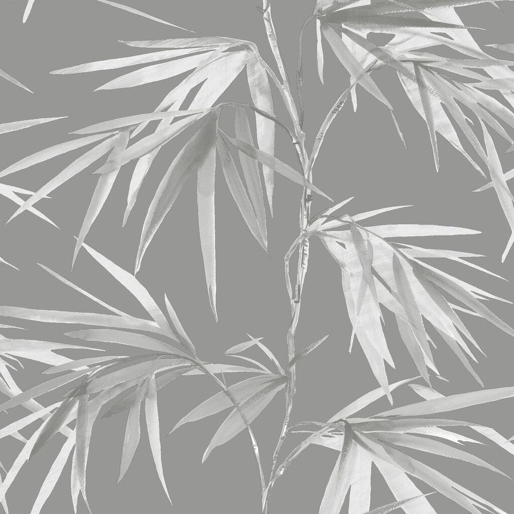 Asia Bamboo Leaf Wallpaper - Dark Grey - Superfresco Easy - 106747 - Premier Wallcovering