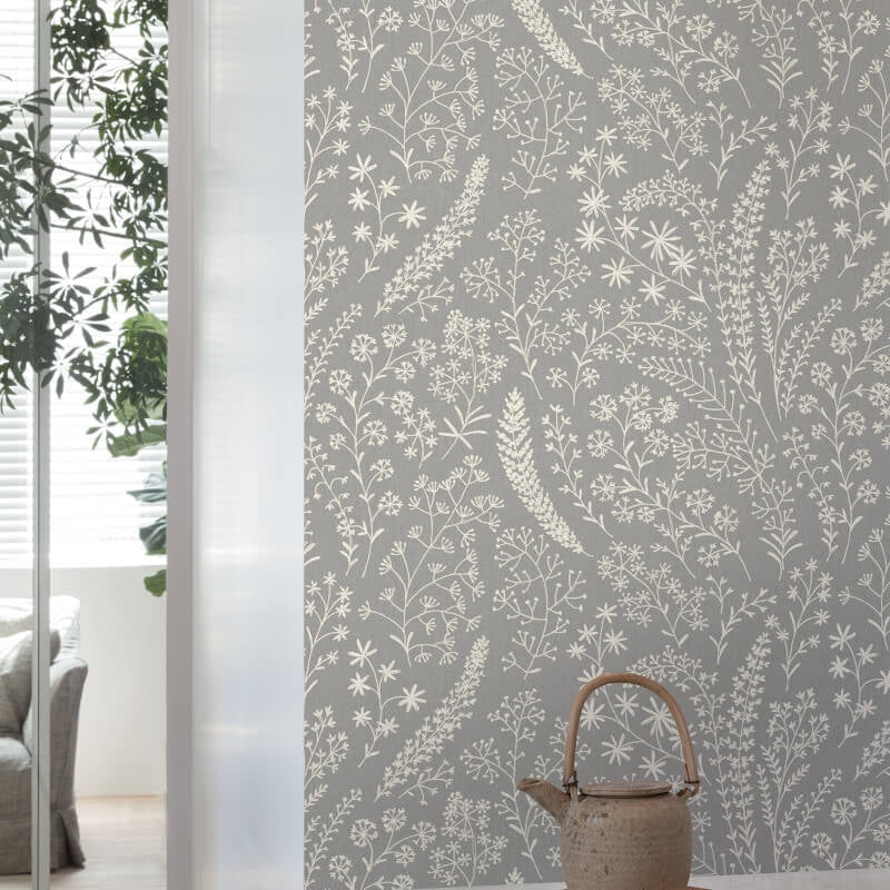 Asperia Astrid Trail Wallpaper - Grey/Cream - Grandeco - A58703 - Premier Wallcovering