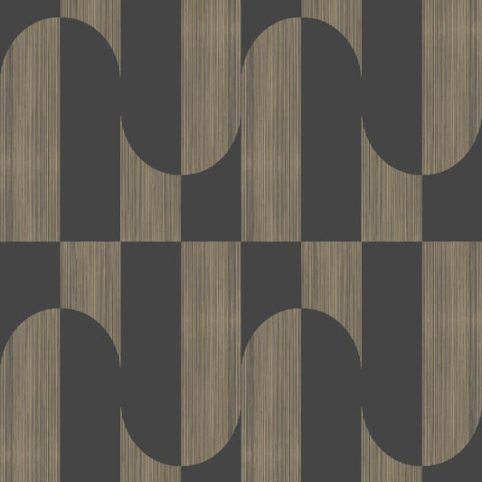 Asperia Gael Geometric Wallpaper - Black/Brown - Grandeco - A55702 - Premier Wallcovering