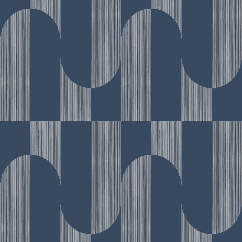 Asperia Gael Geometric Wallpaper - Navy Blue - Grandeco - A55703 - Premier Wallcovering