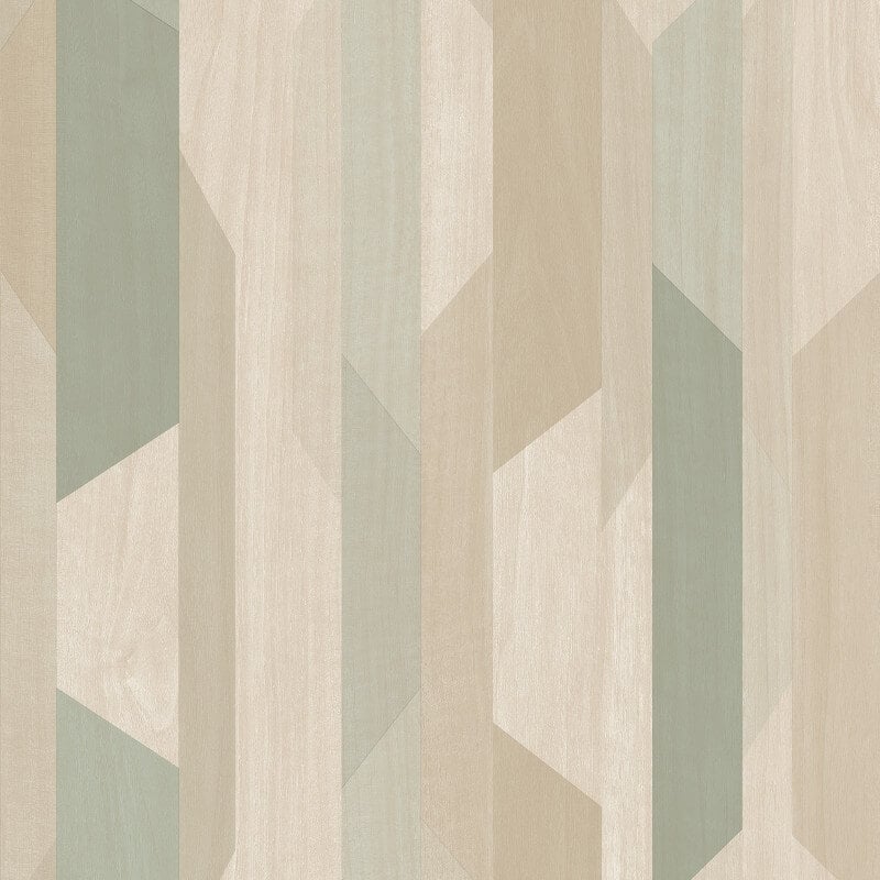 Asperia Kiruna Geometric Wallpaper - Green/Beige - Grandeco - A57001 - Premier Wallcovering