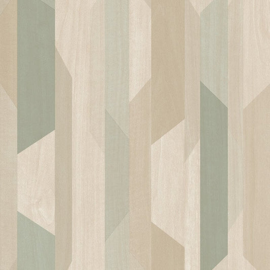 Asperia Kiruna Geometric Wallpaper - Green/Beige - Grandeco - A57001 - Premier Wallcovering