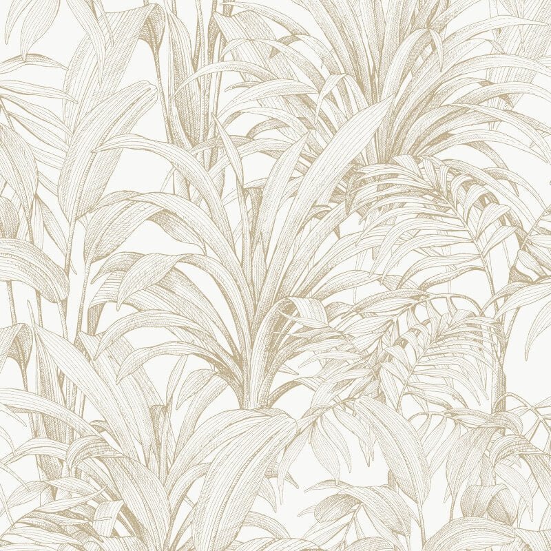 Asperia Linear Leaf Wallpaper - Cream/Beige - Grandeco - A51402 - Premier Wallcovering