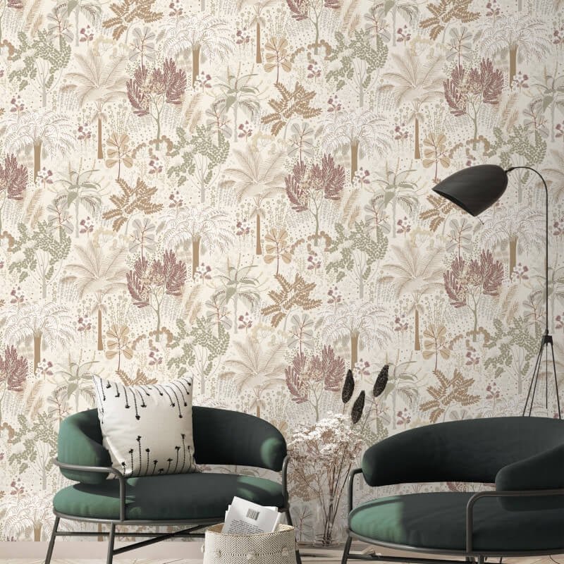 Asperia Louan Tropical Wallpaper - Natural Multi - Grandeco - A54803 - Premier Wallcovering