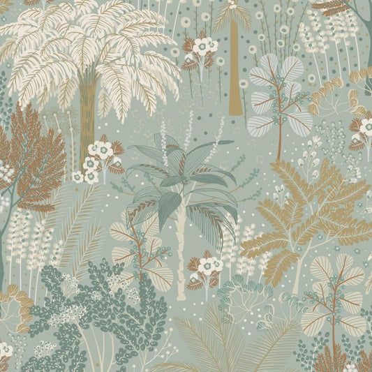 Asperia Louan Tropical Wallpaper - Teal Multi - Grandeco - A54802 - Premier Wallcovering