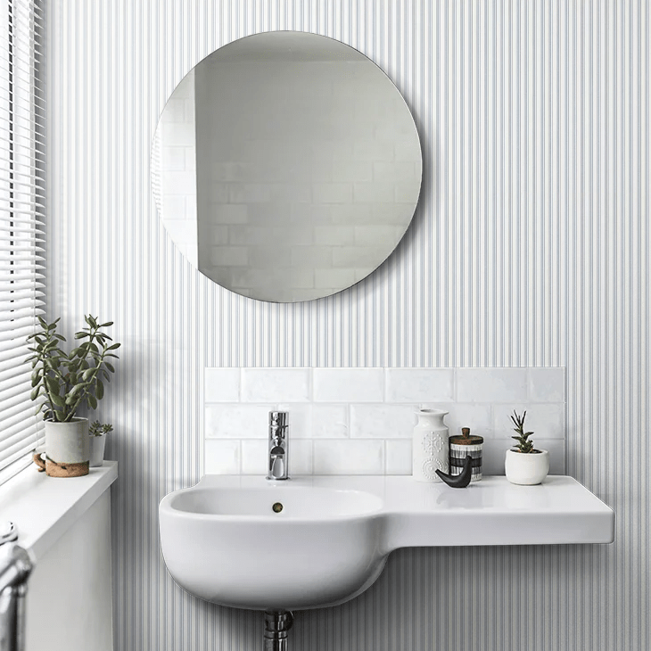 Aspo Stripe Wallpaper - Light Blue - Boråstapeter - 8871 - Premier Wallcovering