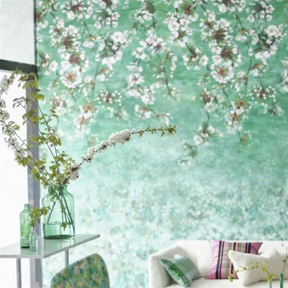 Assam Blossom Wallpaper - Emerald - PDG1133/03 - Designers Guild - Premier Wallcovering
