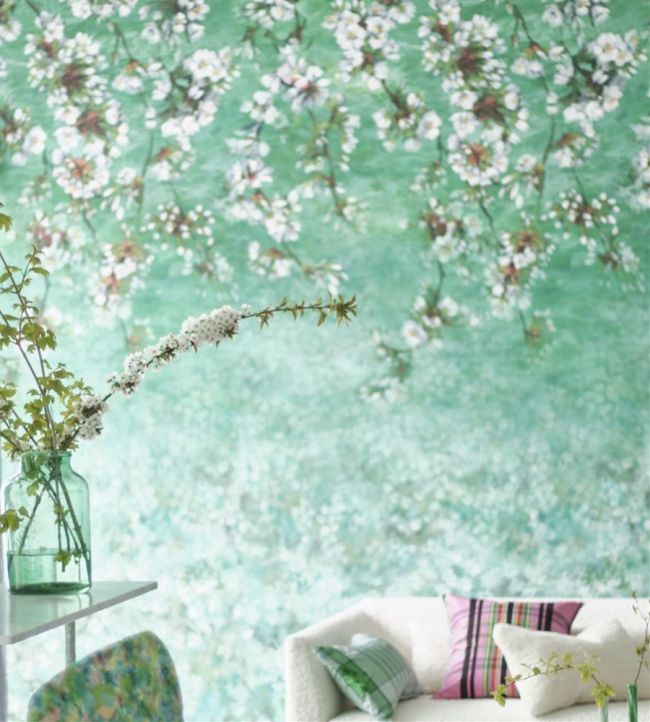 Assam Blossom Wallpaper - Emerald - PDG1133/03 - Designers Guild - Premier Wallcovering