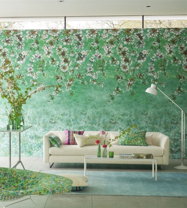 Assam Blossom Wallpaper - Emerald - PDG1133/03 - Designers Guild - Premier Wallcovering