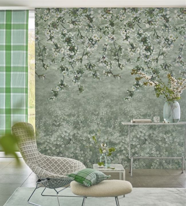 Assam Blossom Wallpaper - Sage - PDG1133/02 - Designers Guild - Premier Wallcovering