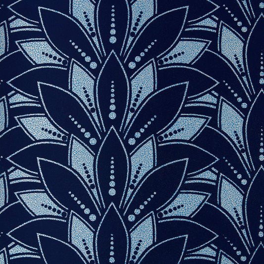 Astoria Flock Wallpaper - Midnight - 1838 wallcoverings - 1907 - 139 - 01 - Premier Wallcovering