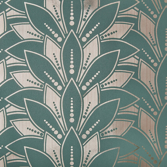 Astoria Foil Wallpaper - Neo Mint - 1838 wallcoverings - 1907 - 139 - 05 - Premier Wallcovering