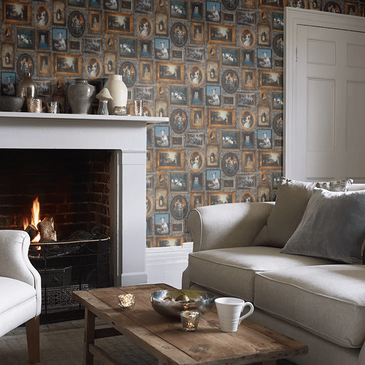 At the Art Gallery Wallpaper - Charcoal - The Graduate Collection - CC1ARTGALCHAR - Premier Wallcovering