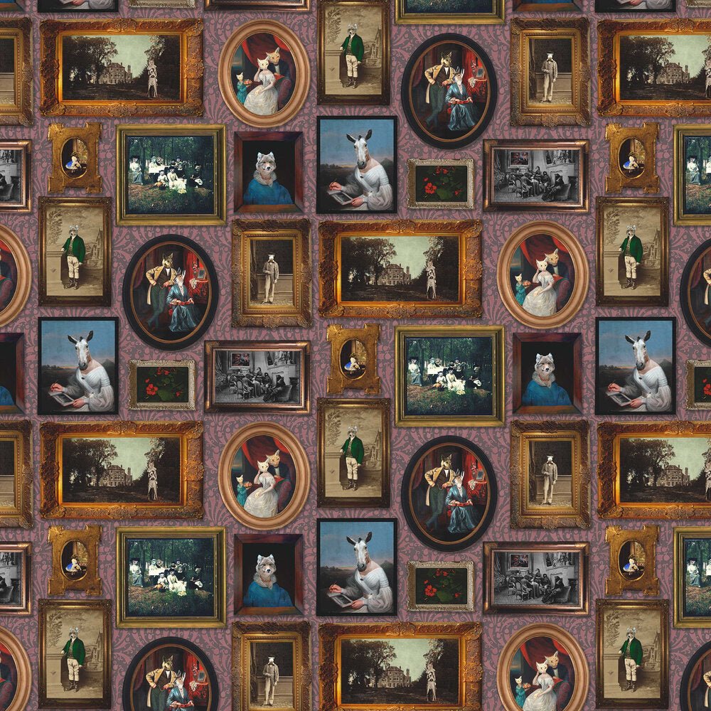 At the Art Gallery Wallpaper - Burgundy - The Graduate Collection - CC1ARTGALBUR - Premier Wallcovering