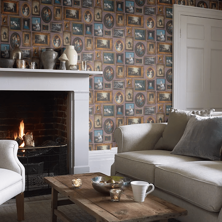 At the Art Gallery Wallpaper - Burgundy - The Graduate Collection - CC1ARTGALBUR - Premier Wallcovering