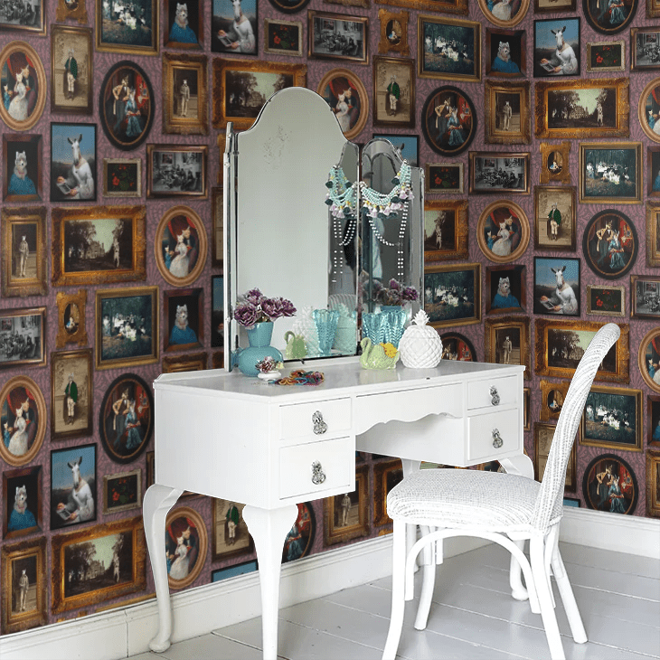 At the Art Gallery Wallpaper - Burgundy - The Graduate Collection - CC1ARTGALBUR - Premier Wallcovering
